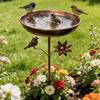 Rustproof Iron Garden Birdbath Retro Bird Feeding Station Bird Watching Bird Water Drinker  Porch