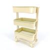 1:12 Doll House DollStainless Steel Handcart Supermarket Shopping Cart Mode Storage Toy Phone Food Holder Cute Gift For Kids