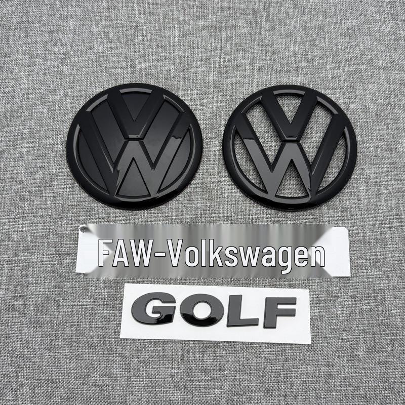 Compatible with Volkswagen Golf 4-7.5: Front, Rear, Tail Emblem English Letter Modification Kit.