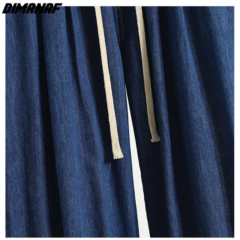 Dimanaf 2024 Plus Size Summer. Women Jeans Harem Pants Loose Casual Female Trousers Oversize Blue Pants 5XL A