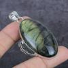 Labradorite Gemstone Handmade 925 Sterling Silver Jewelry Pendant 2.56" T8z10