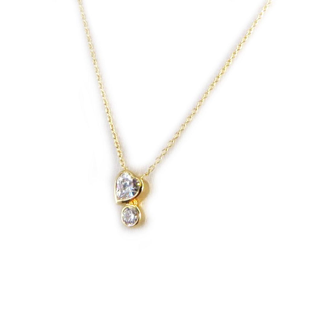 Les Trésors De Lily [M0923] - White 'Love' Gold-Plated Necklace