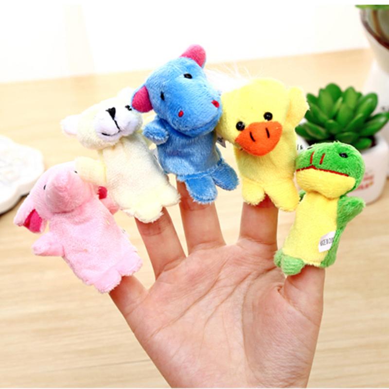 16Pcs Cartoon Animal Family Finger Puppets  Soft Plush Toys for Kids, Baby Shower Favors & Interactive Dolls for Boys & Girls