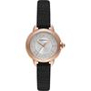 Женские кварцевые часы Mia Silver Black Leather AR11631