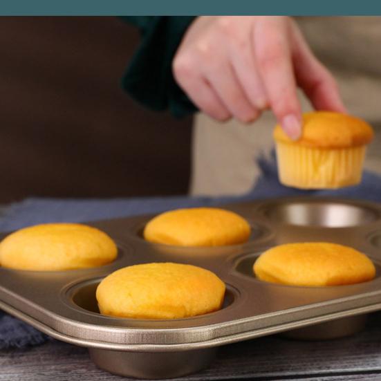 Muffin Pan Carbon Steel Cupcake Pan Nonstick Heavy Duty Easy To Clean 4/6 Cup Waffles Baking Mold for Parties