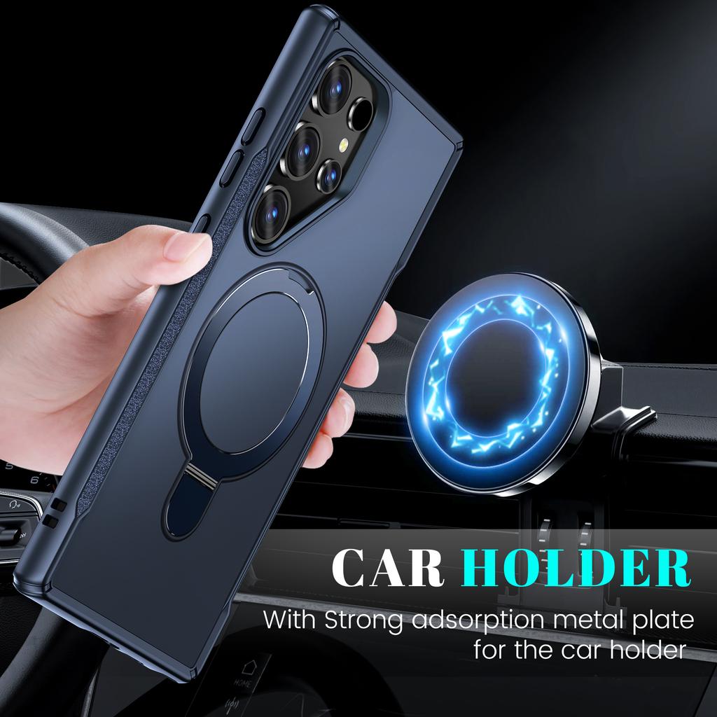 For Samsung Galaxy S23 Ultra Case with Magnetic Kickstand TPU+PC Anti Drop Phone Cover