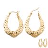 [R7475] - Gold Plated 'Cleapatra' Hoop Earrings - 30x23 Mm - 7 Mm