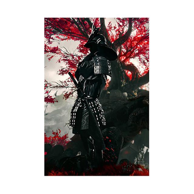 Япония Самурай Аниме Плакат Абстрактное Настенное Искусство Бусидо Холст Картина Японские Воины Портретная Картина Печать Домашний Настенный Декор Без Рамки