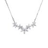 Taisheng S999 Sterling Silver Floral Necklace: Exquisite Mori-Style with Sparkling Diamonds, Versatile High-End Clavicle Chain.