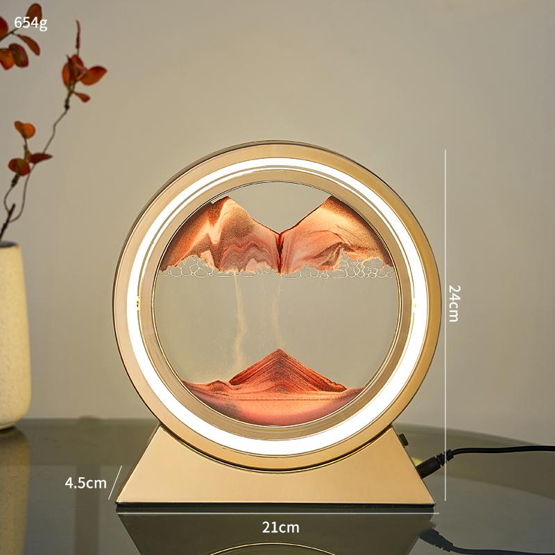 Художественные песчаные пейзажи, зыбучие пески, настольная лампа, светодиодная настольная лампа, песочная живопись, художественная роспись, USB-кабель, управление, вращающийся на 360°, домашний декор