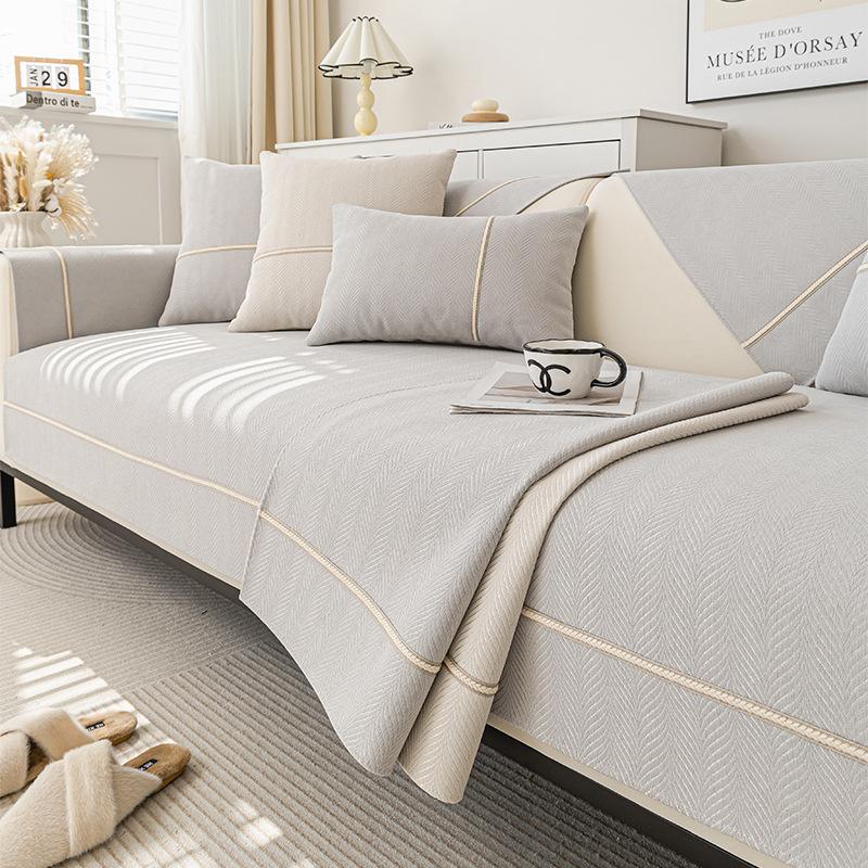 Подушка для дивана, простая современная нескользящая универсальная подушка для дивана Four Seasons для гостиной, кремовая ветрозащитная спинка, кожаный чехол для дивана, полотенце