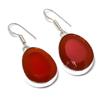 Натуральный Красный Сердолик Драгоценный Камень Ручной Работы 925 Стерлинговое Серебро Серьга 1.65" B5T91