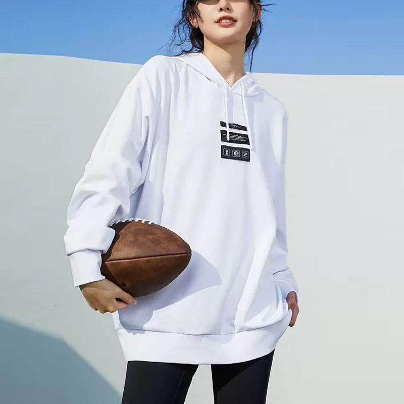 Anta Толстовка с вышитыми буквами на полотенце и кулиской с капюшоном унисекс, чисто-белая 152311749-1