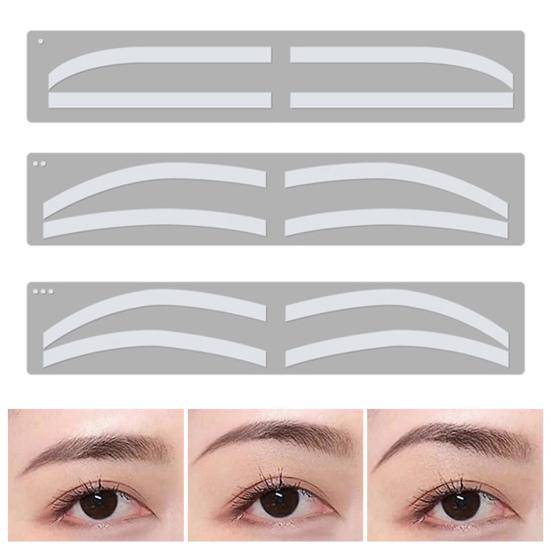 1 Set Eyebrow Stencil Sticker 3 Styles Disposable Brow Shaping Mapping Guide Card Eyebrow Airbrush Tattoo Auxiliary Template Tinting Sticker