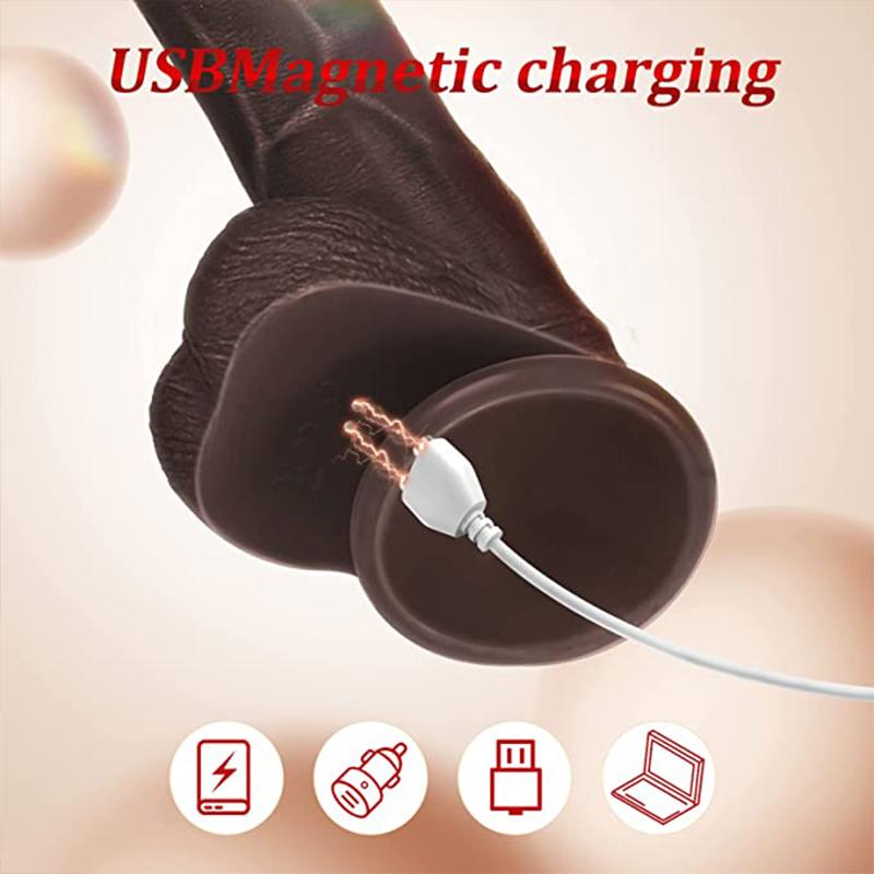 Реалистичный дилдо анальный вибратор растягивающийся нагреваемый член киска мастурбатор сексуальные игрушки для взрослых пенис гей секс большой пенис толкающий 18