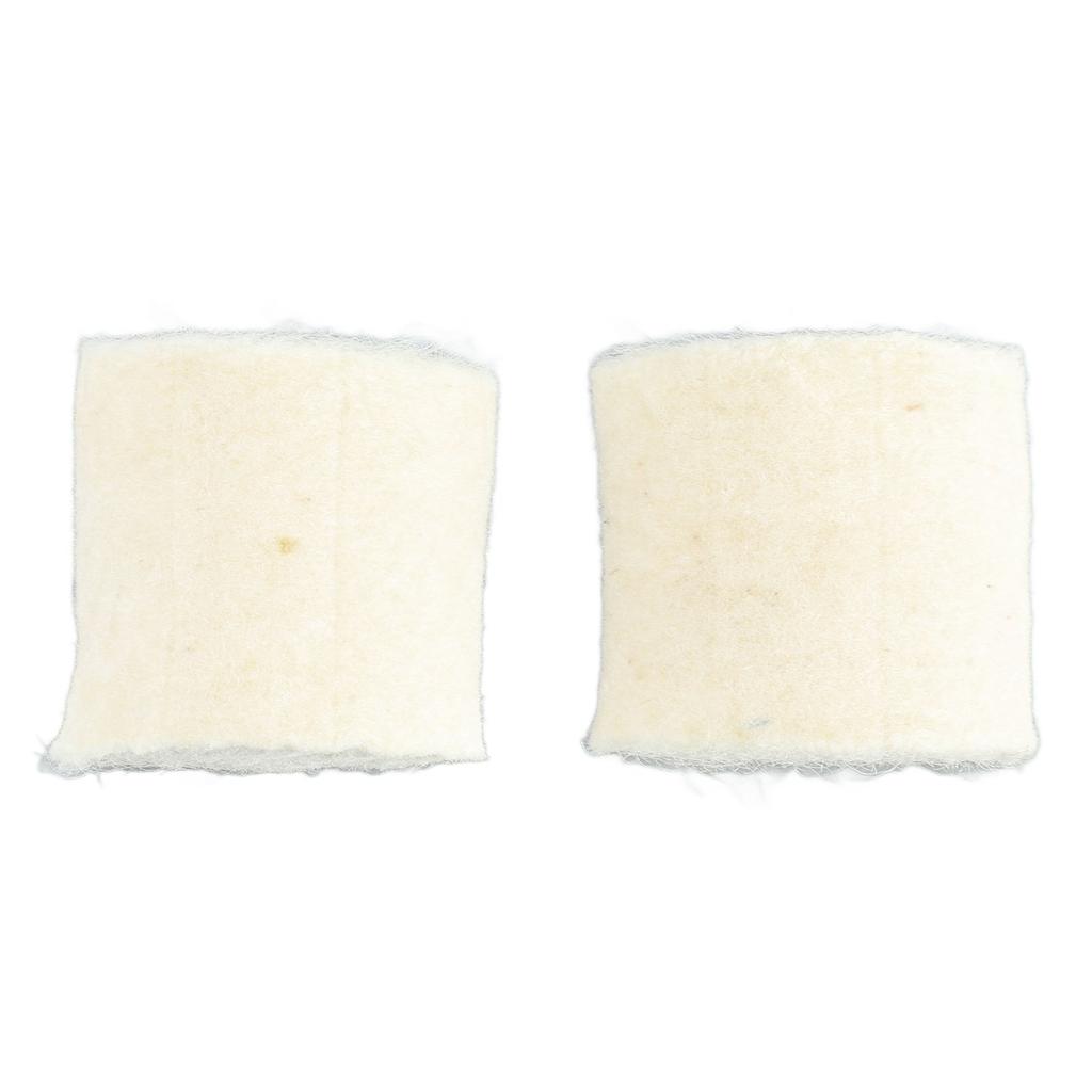 2Pcs Drum Pedal Beater Felt Pads Replacement for Bass Mallet Hammer Head Percussion Accessory White