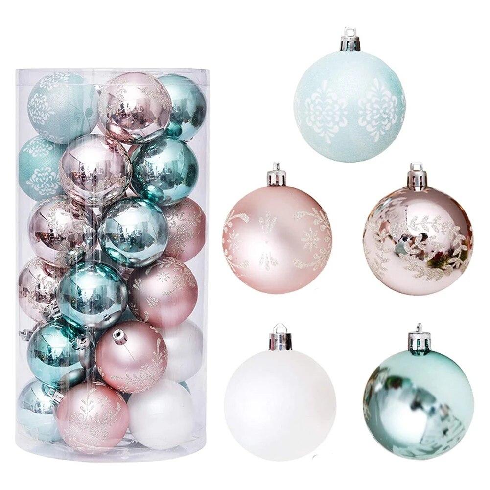 30Pcs Christmas Balls Assorted Color Christmas Tree Ornaments Balls Decorations Hanging Xmas Tree Pendants New Year Gift Noel