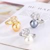 Jewelry Copper Platinum Plated Pearl Simple Wind Ring Female 12Mm