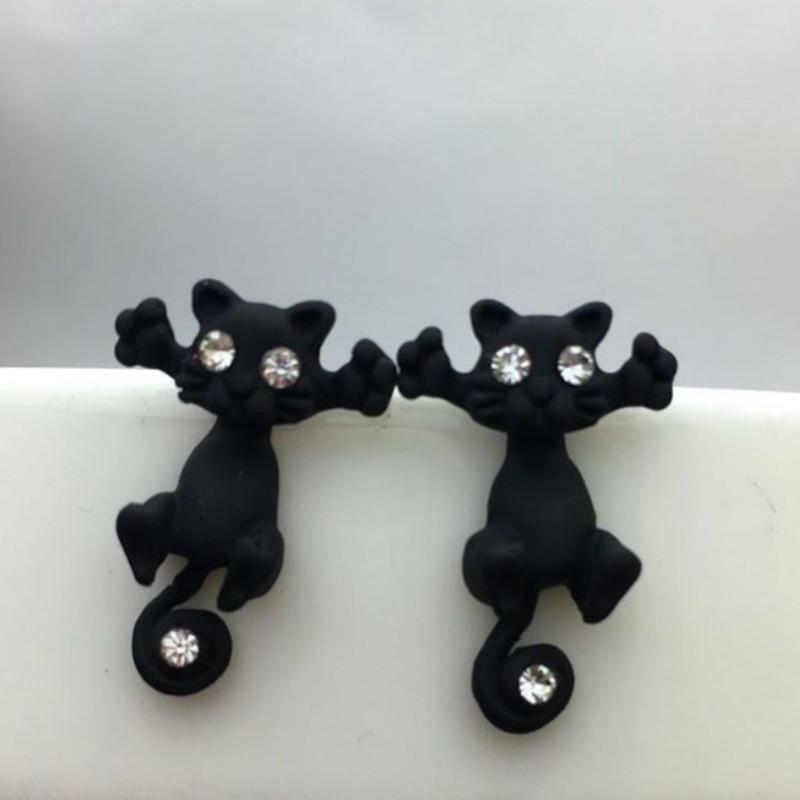 Новая мода милые красочные серьги с котами стерео разделенные серьги с животными пирсинг женские модели подарки