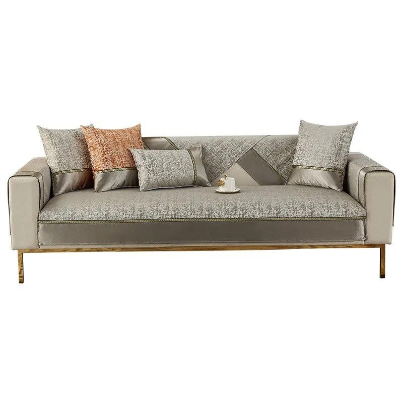 Light Luxury High Precision Jacquard Platinum Sofa Cushion Four Seasons Universal Living Room Anti Slip Sofa Cover