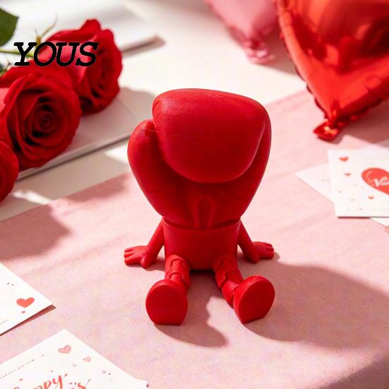 3D-печатная настольная игрушка, фигурка боксерской перчатки, шарнирная фигурка с подвижными суставами, настольное украшение, красная, модная, коллекционная модель,
