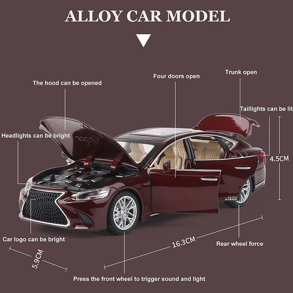 Масштаб 1/32 LEXUS LS500, литая под давлением модель автомобиля из сплава, металлическая игрушечная машина для мальчиков, имитация модели автомобиля, украшение с отступающим звуком и светом