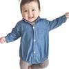 Джинсовые ромперы с длинным рукавом, комбинезоны, рубашка с оборками, детская одежда для девочек и мальчиков, детские подарки 60 70 80 90 Весна Лето Осень Зима Детский подарок