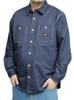 Оригинальная мужская рабочая рубашка оксфорд с длинным рукавом и логотипом-нашивкой большого размера GENUINE DICKIES, темно-синяя (Размер 2L) (67)