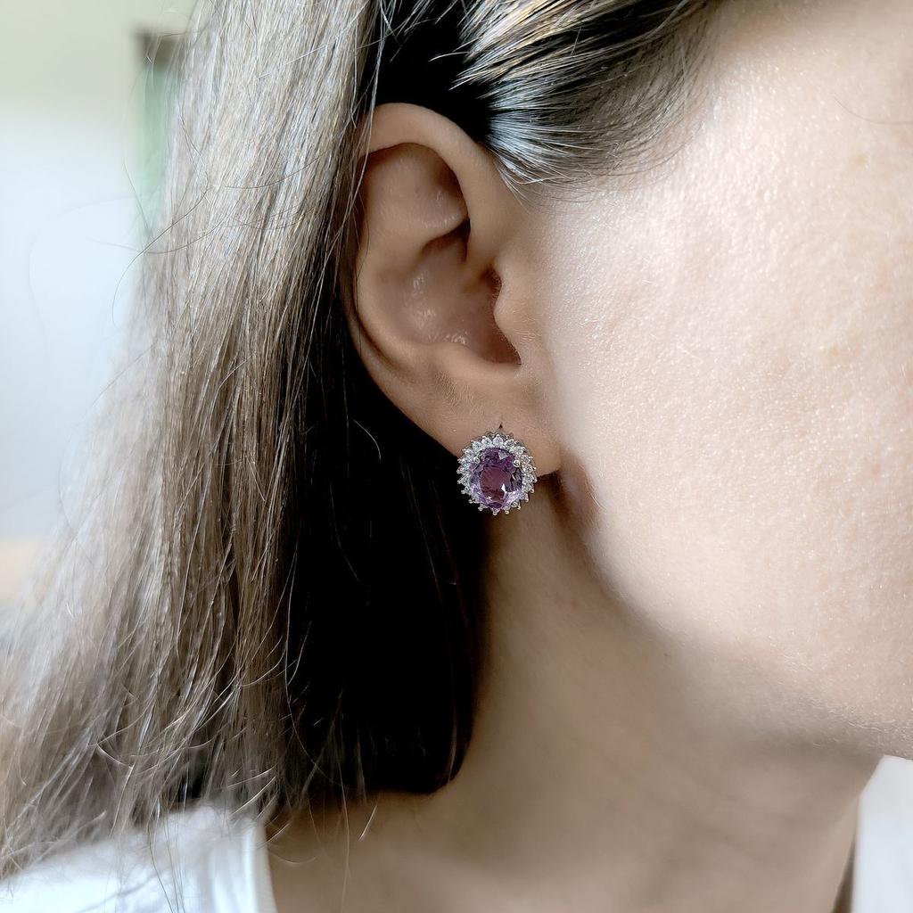 Silver Earrings with Natural Amethyst 5.712ct (2163282)