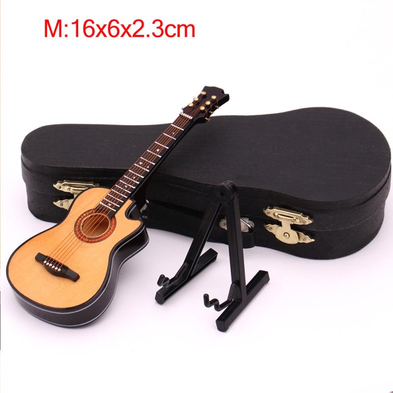 Mini Missing Angle Folk Guitar Miniature Model Wooden Mini Musical Instrument Model Collection with