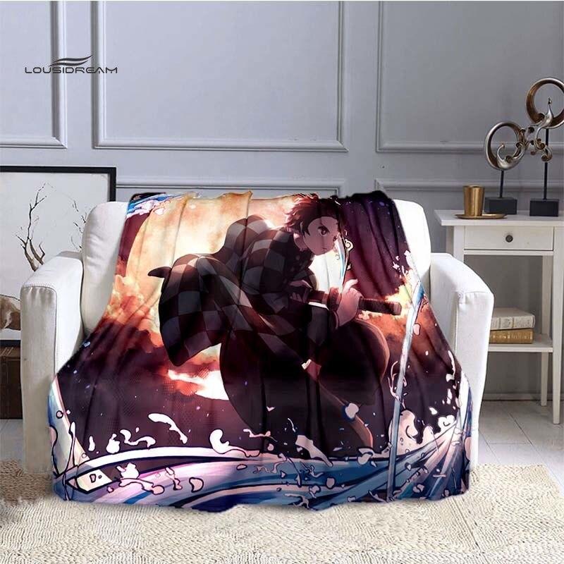 Одеяла LOUSIDREAM Demon Slayer для кроватей, дома, путешествий, взрослых, фланелевое одеяло для дивана, кровати, гостиной, дивана, ребенка, сохраняющее тепло