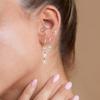 New Design Cubic Zirconia Water Drop Hoop Earrings Set for Women Geometric Stainless Steel Cartilage Earrings Piercing Jewelry