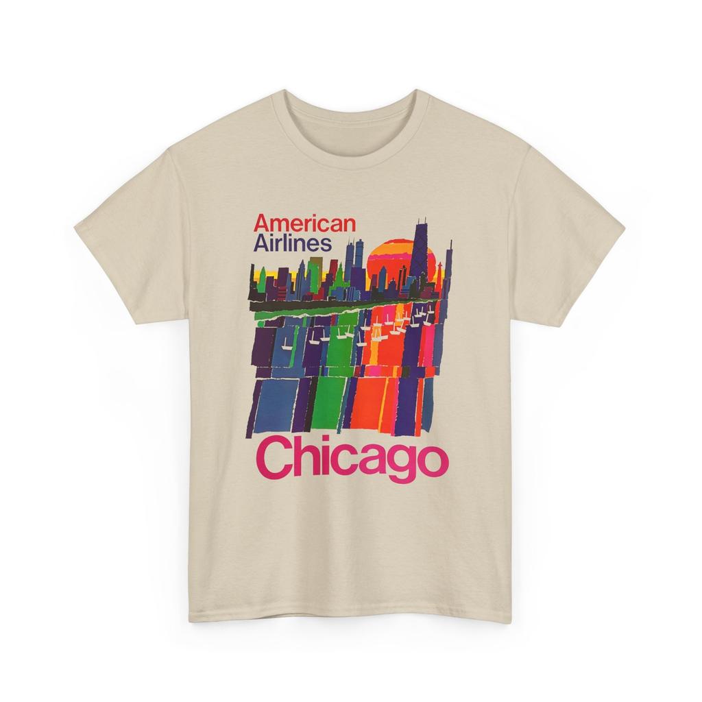 Unisex Graphic T-shirt 1979 vintage chicago american airlines advert reproduction tshirt