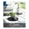 Yamazaki Jitsugyo 10696 Thin Dolly Round L Black W37 x D37 x H3.2cm Tower Flat Cart with Casters Round Shape for Smooth Movement