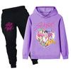 PB1212 Детские Мальчики Девочки Kpop Мира Зои Руми Саджабойс Принт Толстовка с Длинными Рукавами Штаны Брюки Комплекты Одежды