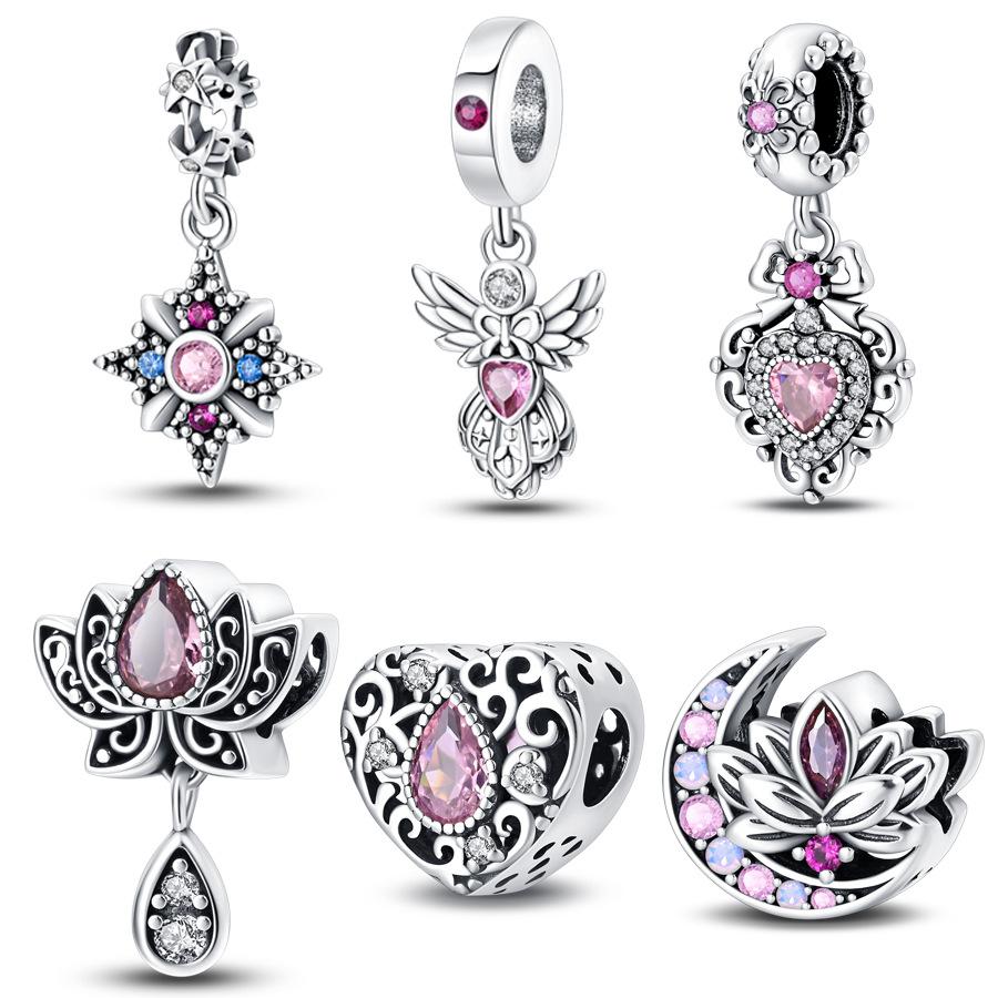 Романтическая классическая серия - серебряный браслет с подвеской «Романтический звездный свет» из серебра 925 пробы, бисер, ювелирные изделия в стиле «сделай сам»