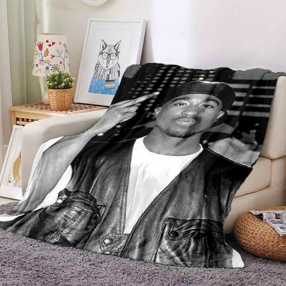 1 шт. Плед в стиле Hip Hop 2Pac, Мягкий, Легкий, Для всех сезонов, Многоцелевой плед для дивана, кровати, офиса и пикников, Французский стиль с культовыми обложками альбомов и цитатами
