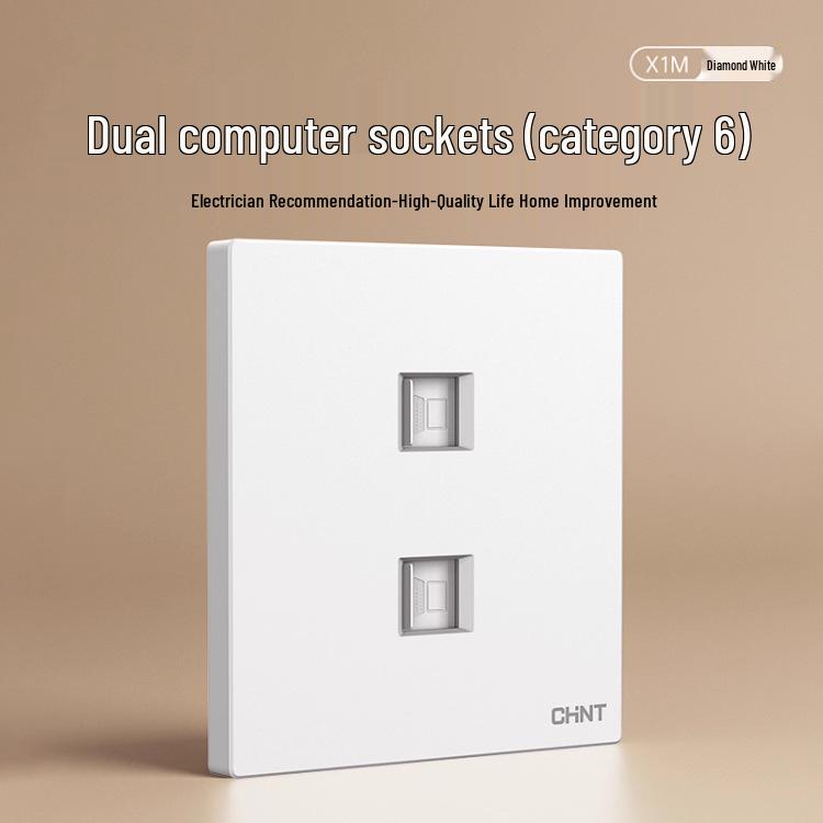 Chint 16A Настенная розетка для кондиционера, одинарная, пятиконтактная, тип 86, бриллиантово-белый.