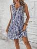 Women's Printed Sleeveless Dress with Ring Neckline, Summer Boho Dress