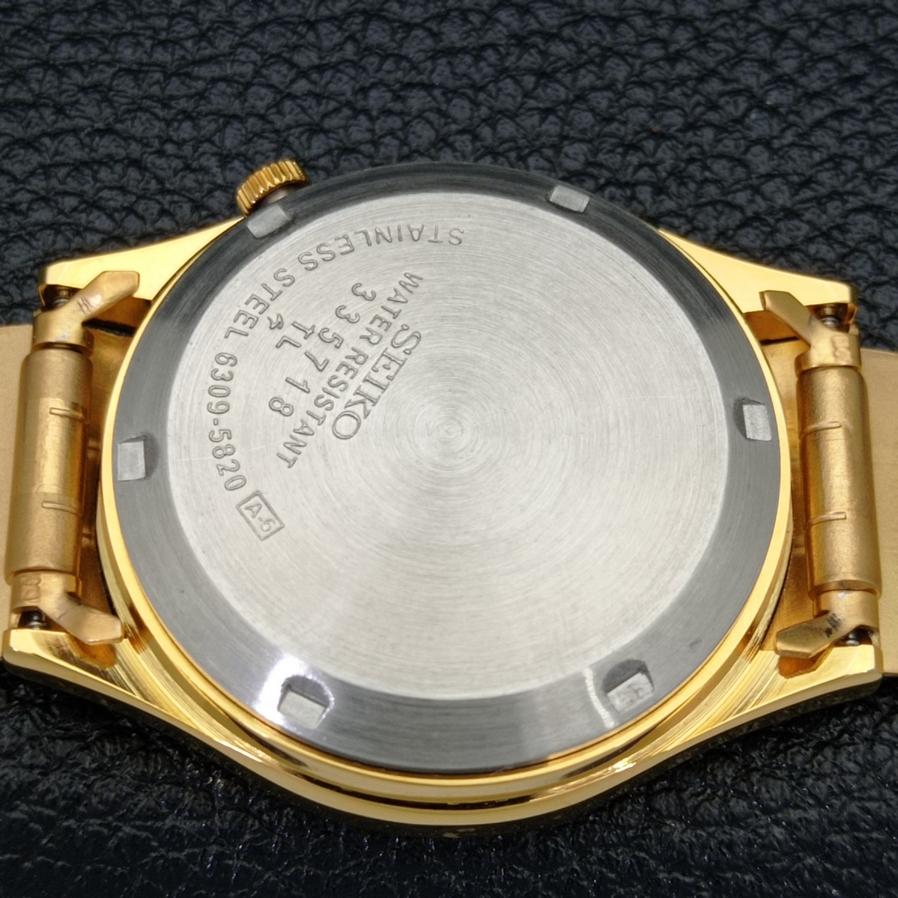 ВОССТАНОВЛЕННЫЕ SEIKO 5 АВТОМАТИЧЕСКИЕ ЯПОНСКИЕ 6309A НАРУЧНЫЕ ЧАСЫ С ЧЕРНЫМ ЦИФЕРБЛАТОМ a426403-2