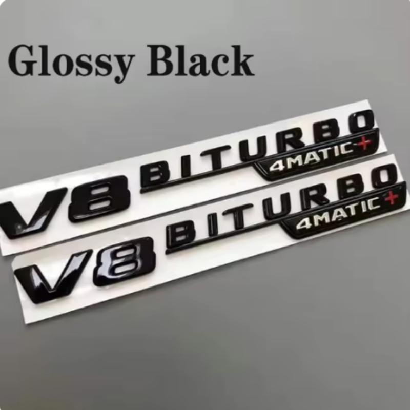 2Pcs 3D ABS Car Fender Side Badge For Mercedes Benz E63s AMG W213 W212 W205 C63S V8 BITURBO 4MATIC Emblem Stickers Accessories XV7