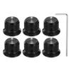 Uxcell Aluminum Potentiometer Universal Volume Tone Control Knob with Arrow Indicator for Guitar and Bass 6-Piece Knob, 1/4" (6mm)