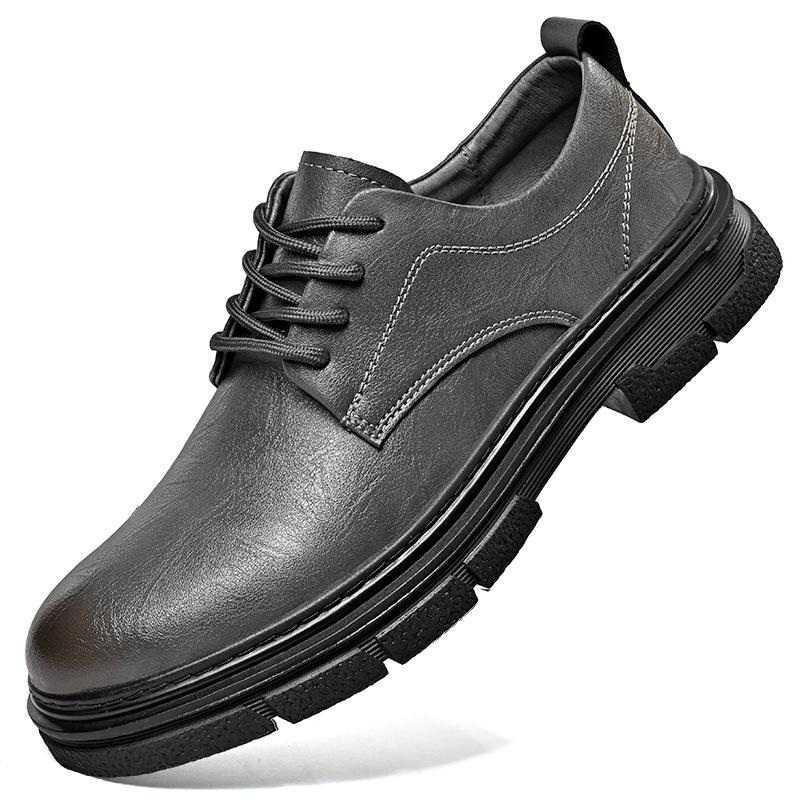 Leather Shoes Men's Summer New Authentic Leather British Style Casual Business Wear Low-Top Work