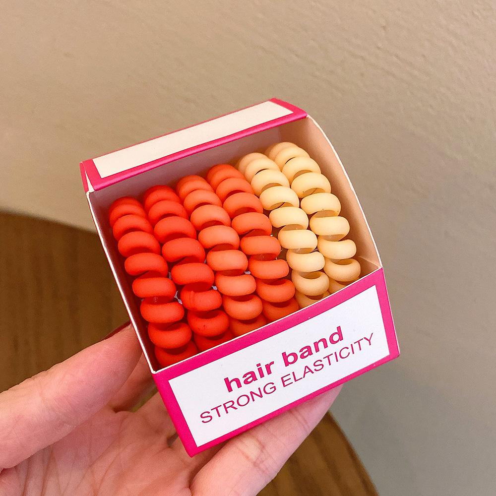 6 шт./компл., высокие эластичные резинки для волос, цветные резиновые веревки для волос, телефонная проволока, резинка для волос, милые аксессуары для волос для девочек для женщин