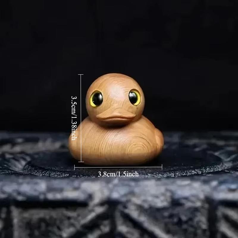 Мини-фигурки уток, забавная утка со средним пальцем, деревянная статуэтка ручной работы, украшение для сада, домашнего офиса, рабочего стола, маленькая желтая утка
