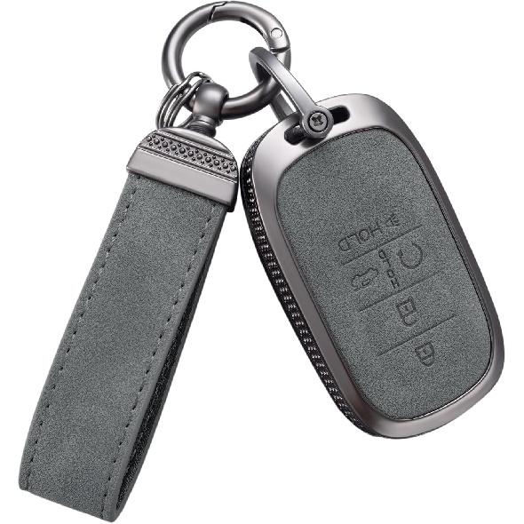 YO&YOYE Compatible with Honda Key Fob Cover with Keychain Leather Key Case Protector for Honda Accord Civic CRV Pilot HRV Odyssey Ridgeline Passport