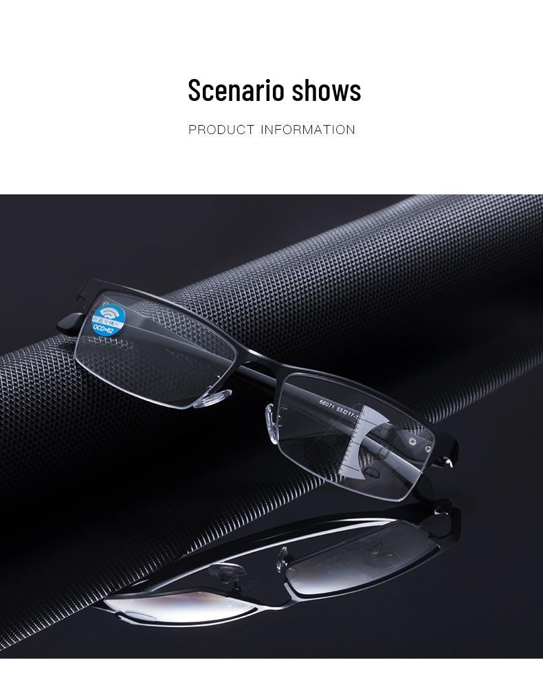 Умные прогрессивные мультифокальные очки для чтения с изменяющим цвет зумом, защитой от синего света и автоматической регулировкой для ближнего и дальнего зрения.