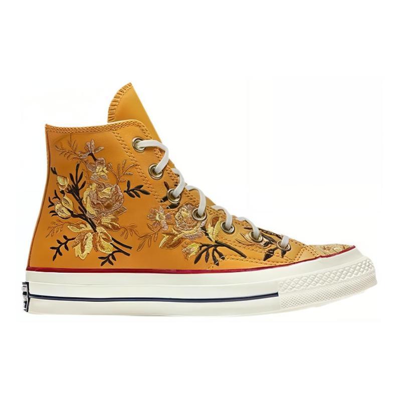 Converse 1970s Chuck 70 Parkway Floral Comfortable Fashion High-top Canvas Shoes Women's Yellow
