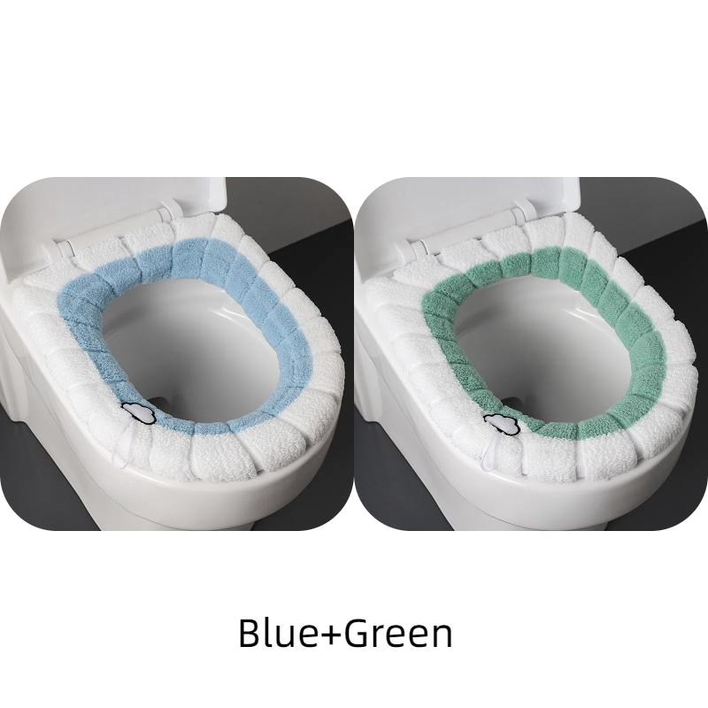 2856C Утолщенный плюшевый O-образный теплый туалетный универсальный многоразовый зимний чехол для сиденья унитаза