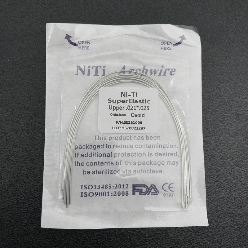 Суперэластичные ортодонтические дуги из никель-титана - Прямоугольные и Овальные, 10 штук